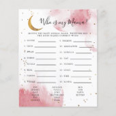 私のママ赤ちゃんシャワーのゲームであるピンクの月 (正面)