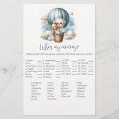 私のママ赤ちゃんシャワーゲームカードは誰だ 便箋 (正面)