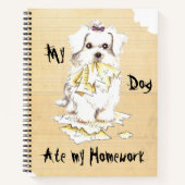 私のマルチーズ食べ私の宿題 ノートブック (正面)