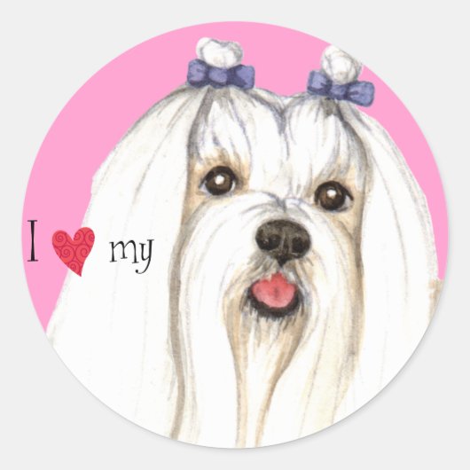 私のマルチーズ ラウンドシール (正面)