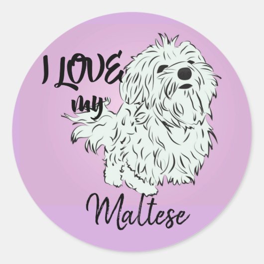 私のマルチーズ ラウンドシール (正面)