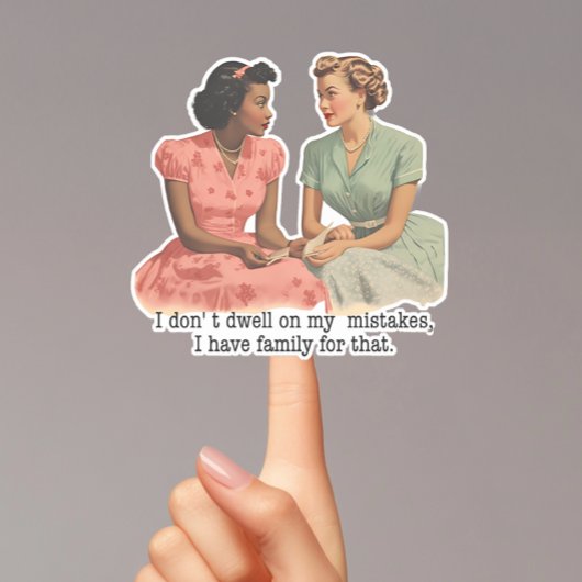 私のミスなんて気にしないわ 楽しいレトロな主婦 シール