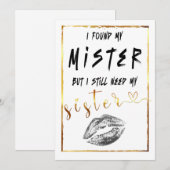 私のミスターが見つかったけど、それでも私には妹が必要 招待状 (正面/裏面)