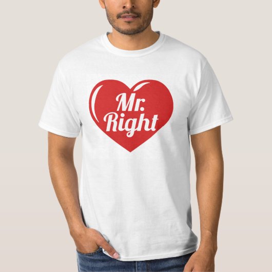 私のミスター・ライト・レッドハート Tシャツ (正面)