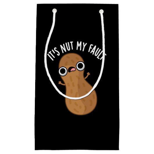 私のミスPeanut Pun Dark BGおもしろいはNutだ スモールペーパーバッグ (正面)