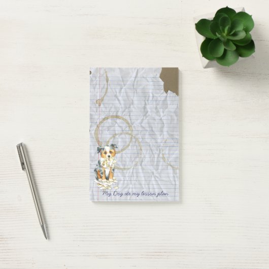 私のミニアメリカン・シェパード食べ私のレッスンプラン ポストイット (オフィス)