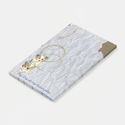 私のミニアメリカン・シェパード食べ私のレッスンプラン ポストイット (アングル)