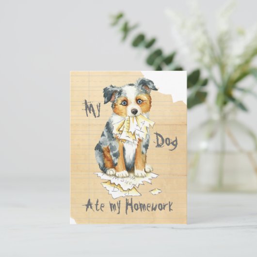 私のミニアメリカ人の羊飼食べい宿題 ポストカード (スタンド正面)