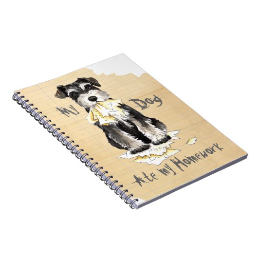 私のミニチュア・シュナウツァーは私の宿題を食べました ノートブック (右側)