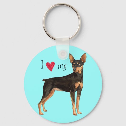 私のミニピンが大好き キーホルダー (正面)