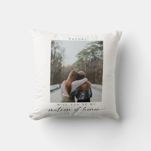 私のミニマル名誉のマトロンになります写真シック クッション (正面)