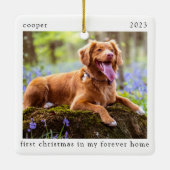 私のミニマル永遠の愛犬の初めてのクリスマス セラミックオーナメント (裏面)