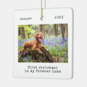 私のミニマル永遠の愛犬の初めてのクリスマス セラミックオーナメント (左)