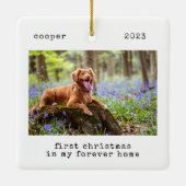 私のミニマル永遠の愛犬の初めてのクリスマス セラミックオーナメント (裏面)