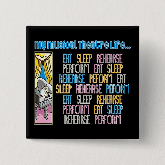 私のミュージカルシアターの生命ボタン 缶バッジ (正面)