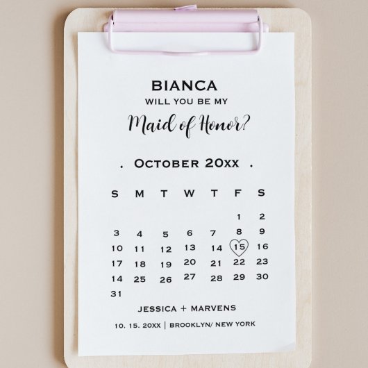 私のメイドオブオナーにならない フォト カレンダー プロポーズ 招待状