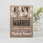 私のメイド・オブ・オナーになってくれる？ | ラスティック ブライズメイド 招待状 (スタンド正面)