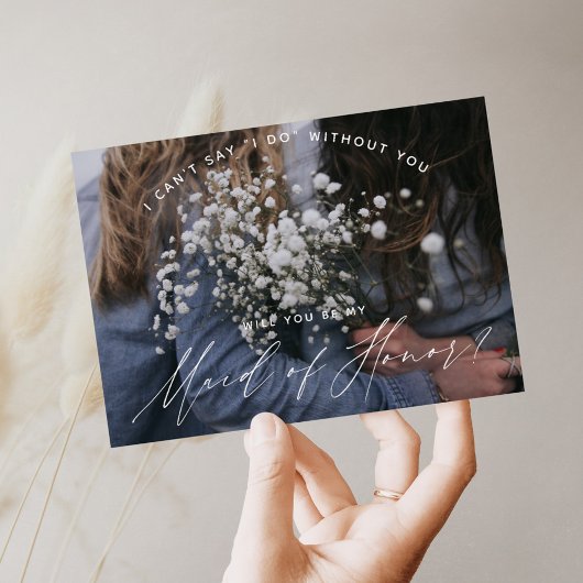 私のメイド・オブ・オナーになってくれる? ローズゴールド&ブッシュピンク 招待状