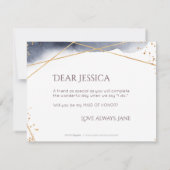 私のメイド・オブ・オナーになってくれる？ 水彩 幾何学 招待状 (裏面)