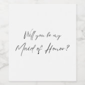 私のメイド・オブ・オナーになってくれる？ MOH 提案 ワインラベル (シングルラベル)