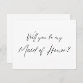 私のメイド・オブ・オナーになってくれる？ MOH 提案 出欠カード (正面/裏面)