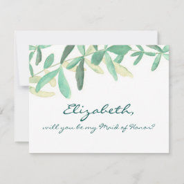 私のメイド・オブ・オナーに Modern Botanical 招待状