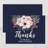 私のメイド・オブ・オナーカードに感謝 | フラワーリング サンキューカード (正面/裏面)