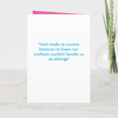 私のメイド・オブ・オーナー(花嫁付き添い人) -いとこです 招待状 (裏面)