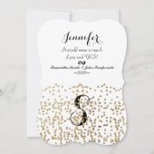 「私のメイド・オブ・オーナー（花嫁付き添い人）か？」 フェイク金ゴールド紙吹雪 招待状 (裏面)