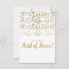 「私のメイド・オブ・オーナー（花嫁付き添い人）か？」 フェイク金ゴールド紙吹雪 招待状