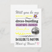 「私のメイド・オブ・オーナー（花嫁付き添い人）か？」 招待状 (正面/裏面)