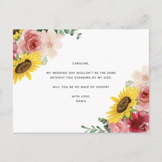 「私のメイド・オブ・オーナー(花嫁付き添い人)か? 案内ポストカード (裏面)