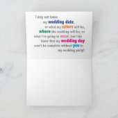 私のメイド・オブ・オーナー（花嫁付き添い人）があって下さい 招待状 (内部)