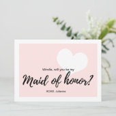 「私のメイド・オブ・オーナー（花嫁付き添い人）になる？」書道スタイル 招待状 (スタンド正面)