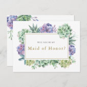 「私のメイド・オブ・オーナー（花嫁付き添い人）になる？」 案内ポストカード (正面/裏面)