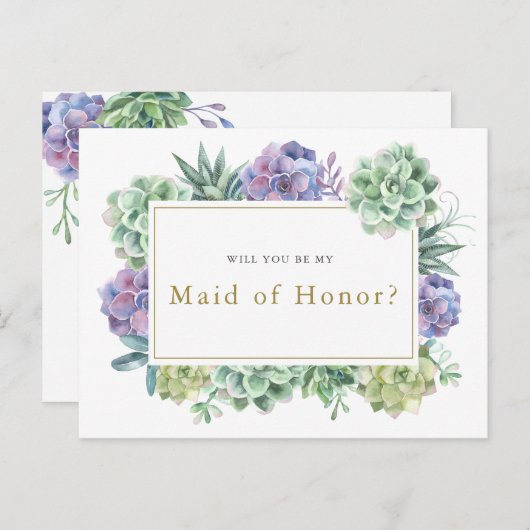 「私のメイド・オブ・オーナー(花嫁付き添い人)になる?」 案内ポストカード (正面/裏面)