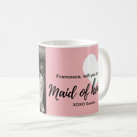 私のメイド・オブ・オーナー（花嫁付き添い人）のかわいい赤面の写真です コーヒーマグカップ (正面右)