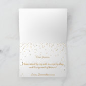 私のメイド・オブ・オーナー(花嫁付き添い人)のヴィンテージの金ゴールドの紙吹雪です 招待状 (内部)