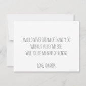 私のメイド・オブ・オーナー（花嫁付き添い人） |の新婦付添人です 招待状 (裏面)