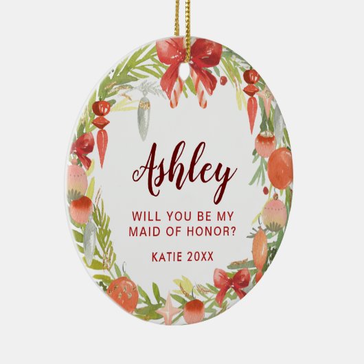 私のメイド・オブ・オーナー（花嫁付き添い人） |の新婦付添人の提案です セラミックオーナメント (右)