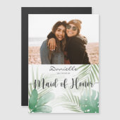 私のメイド・オブ・オーナー（花嫁付き添い人）の申し結婚出か マグネット招待状 (正面/裏面)