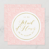 "私のメイド・オブ・オーナー（花嫁付き添い人） "へのモダンで敏感な| 招待状 (正面/裏面)