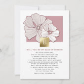 私のメイド・オブ・オーナー（花嫁付き添い人）?ほこりっぽいバラフローラ 招待状 (正面)