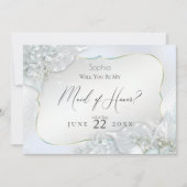 私のメイド・オブ・オーナー（花嫁付き添い人）アイスブルーきらめく 招待状 (正面)