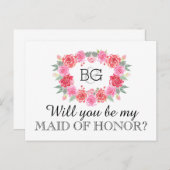 私のメイド・オブ・オーナー（花嫁付き添い人） インビテーションポストカード (正面/裏面)