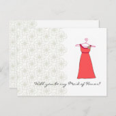 私のメイド・オブ・オーナー（花嫁付き添い人）?カスタマイズ可能 インビテーションポストカード (正面/裏面)