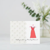 私のメイド・オブ・オーナー（花嫁付き添い人）?カスタマイズ可能 インビテーションポストカード (スタンド正面)