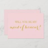 私のメイド・オブ・オーナー（花嫁付き添い人）カードブライダルパーティ 招待状 (正面/裏面)