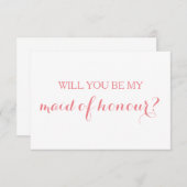 私のメイド・オブ・オーナー(花嫁付き添い人)カードブライダルパーティ 招待状 (正面/裏面)