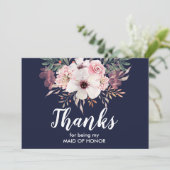 私のメイド・オブ・オーナー（花嫁付き添い人）カード|花柄があることをありがとう サンキューカード (スタンド正面)